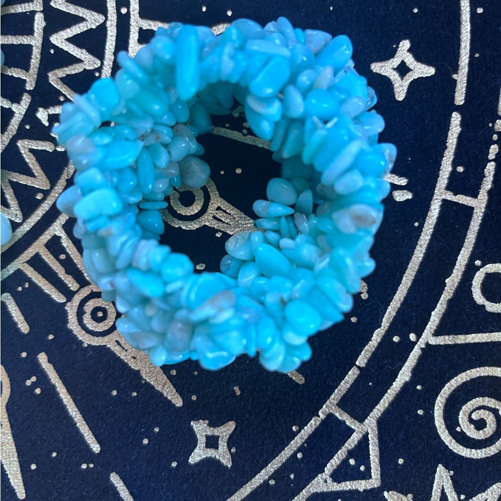 Natural light blue Larimar or Amazonite stone necklace & matching bracelet. - Picture 8 of 8
